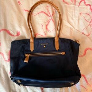 Michael Kors Dark Blue and Tan Tote